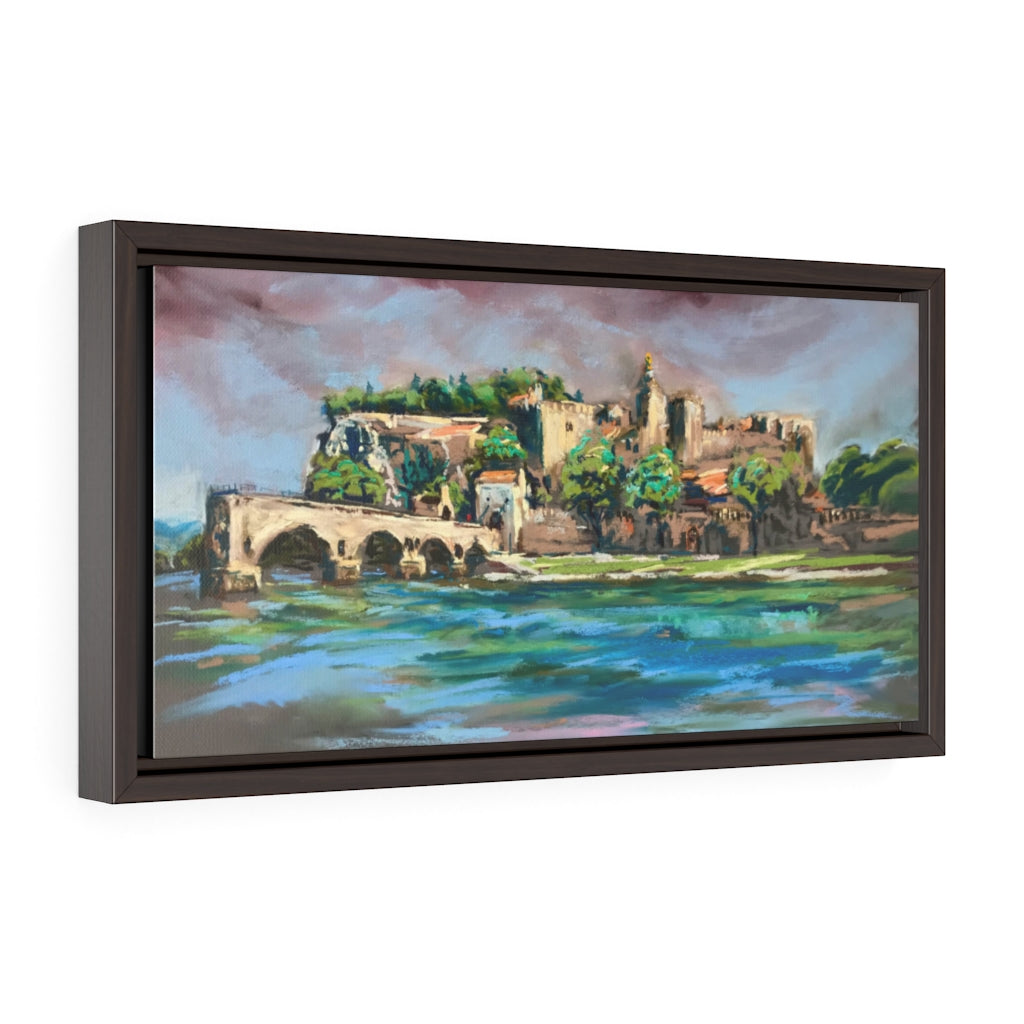 plein air pastel painting Avignon France in frame by Ted Billups