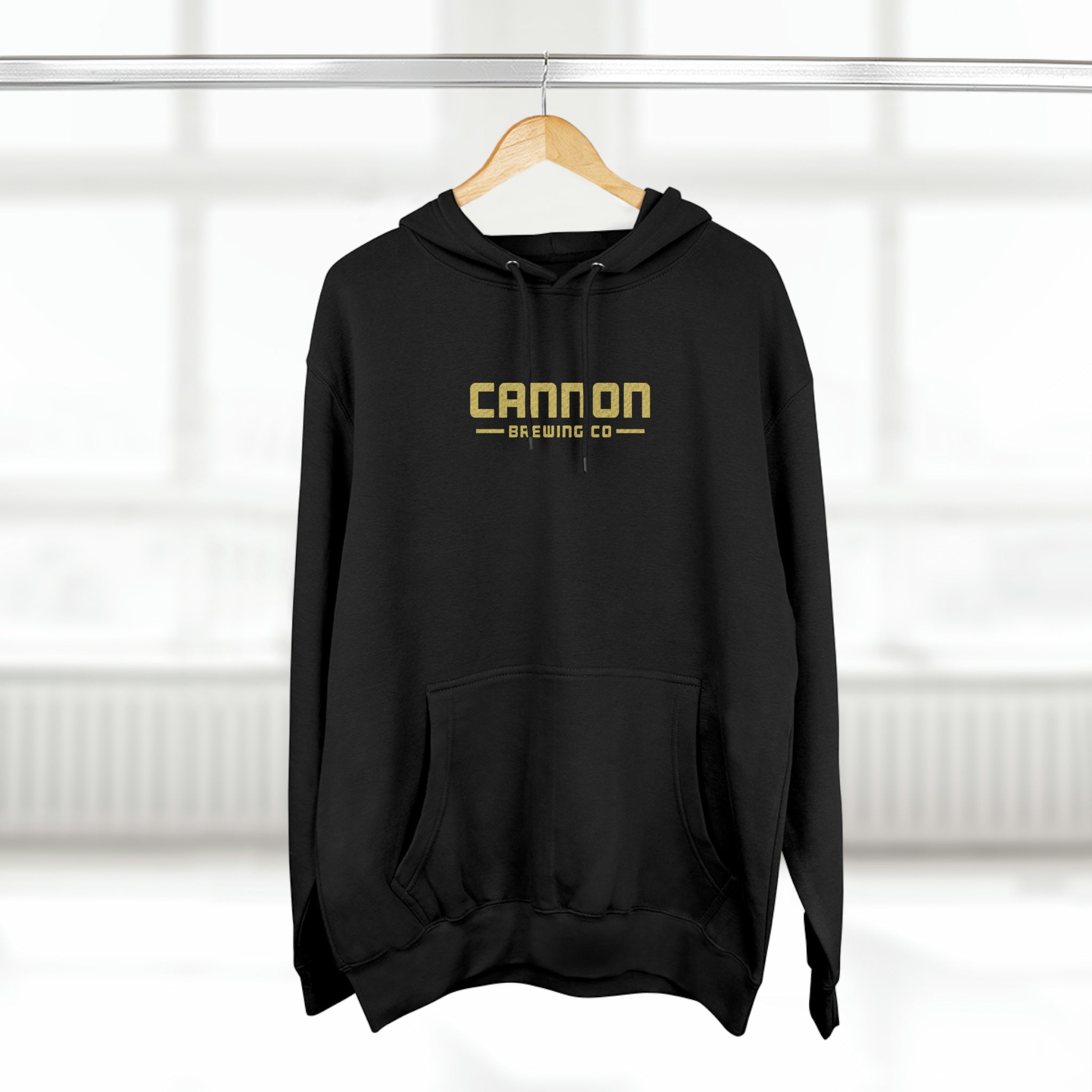 Cannon Brewing - Logo Centered - gold on dark or black on white - 80% cotton medium-heavy hoodie