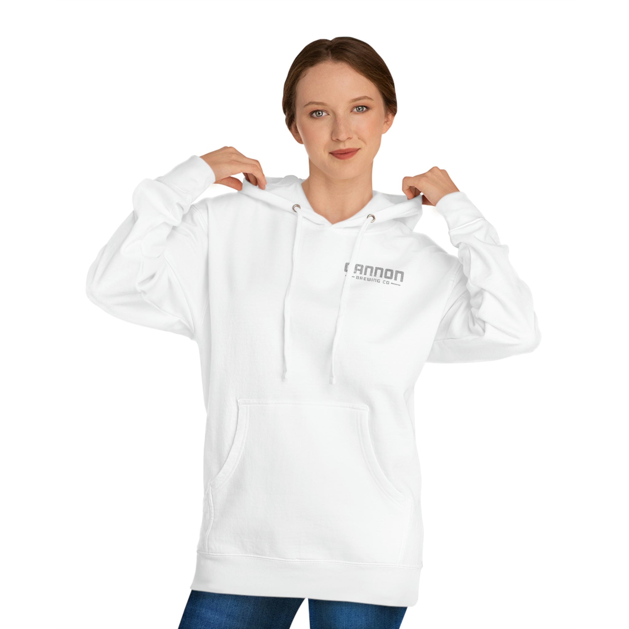 Cannon Brewing - gray on white or white on black - hoodie 80% cotton