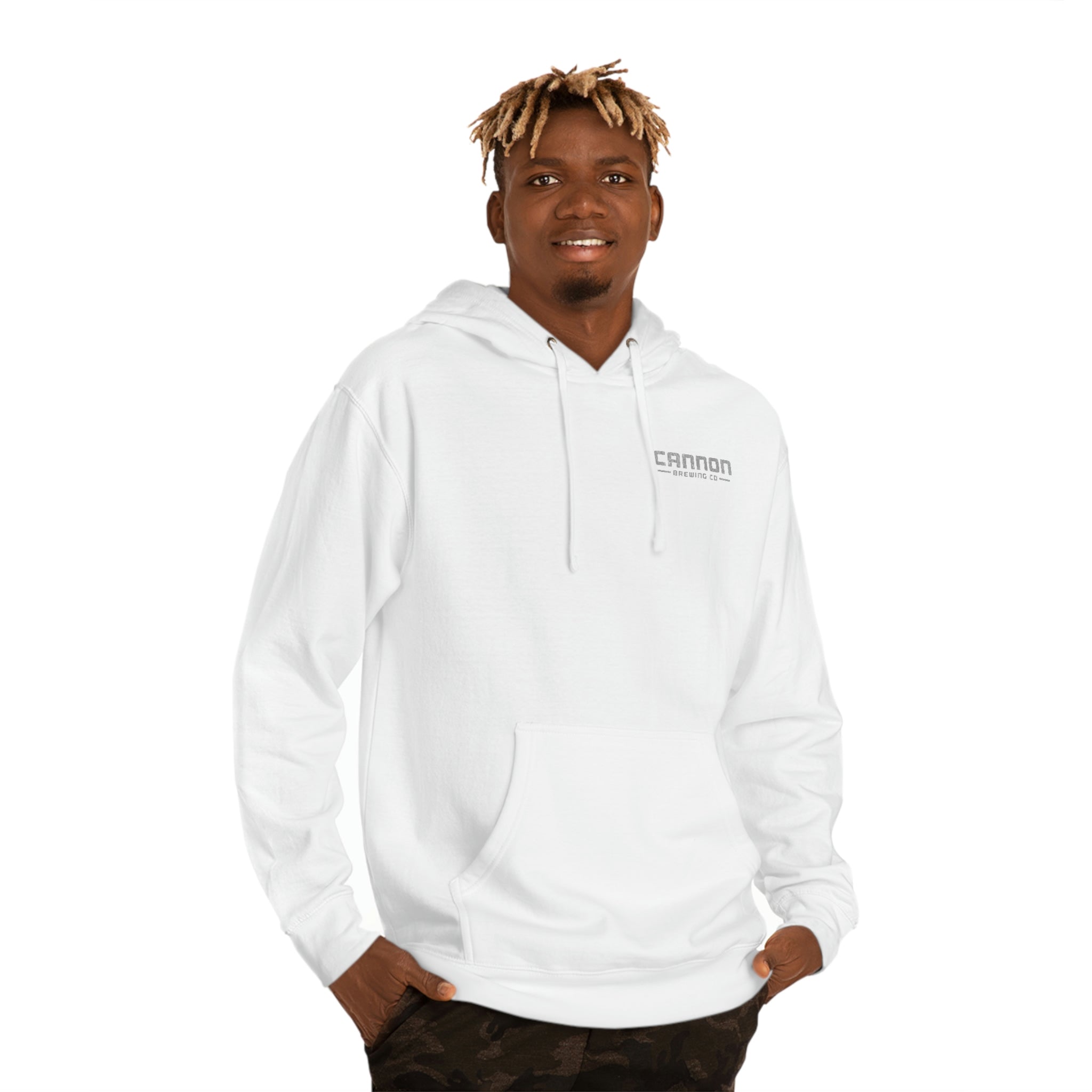 Cannon Brewing - gray on white or white on black - hoodie 80% cotton