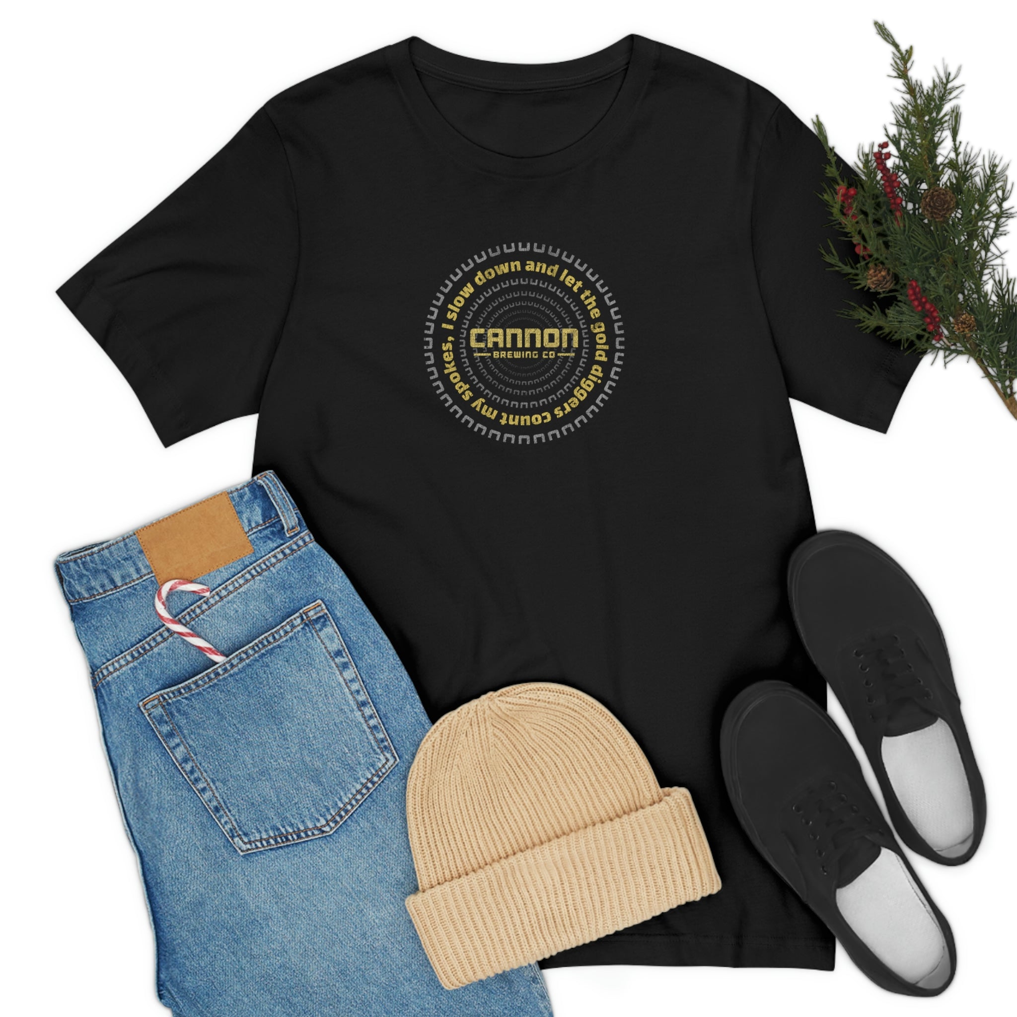 Gold Diggers Count My Spokes Cannon Brewing 100% cotton Bella