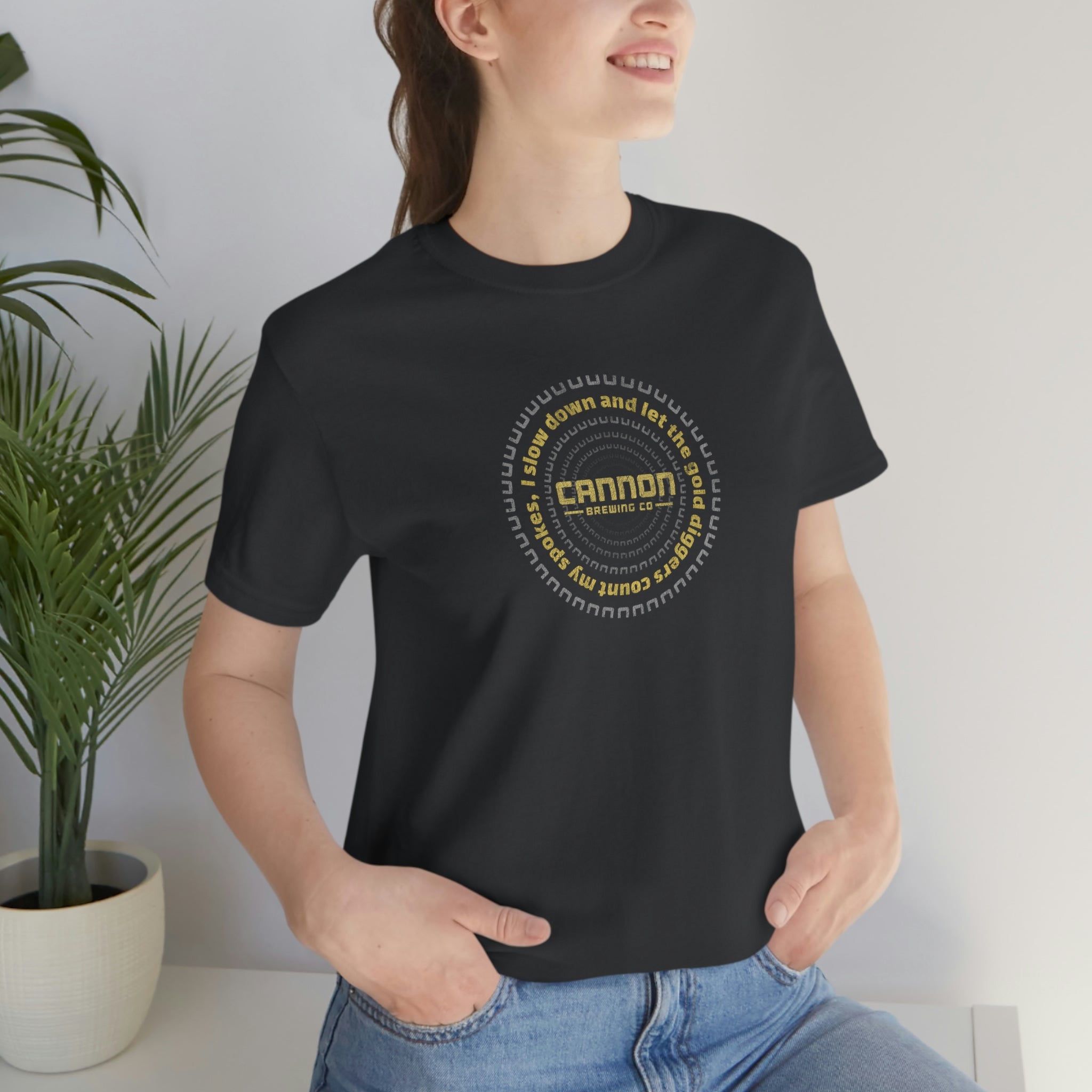 Gold Diggers Count My Spokes Cannon Brewing 100% cotton Bella