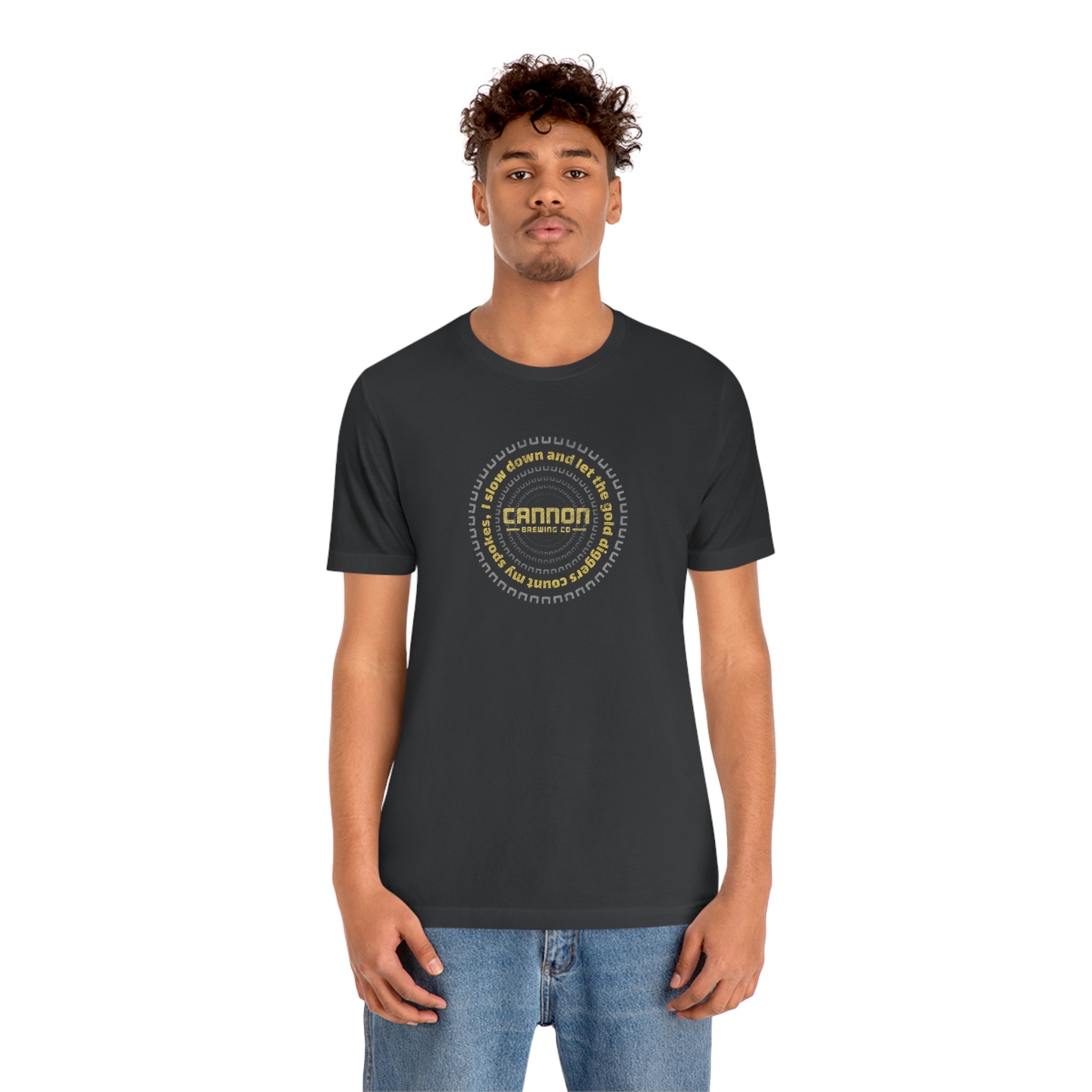 Gold Diggers Count My Spokes Cannon Brewing 100% cotton Bella
