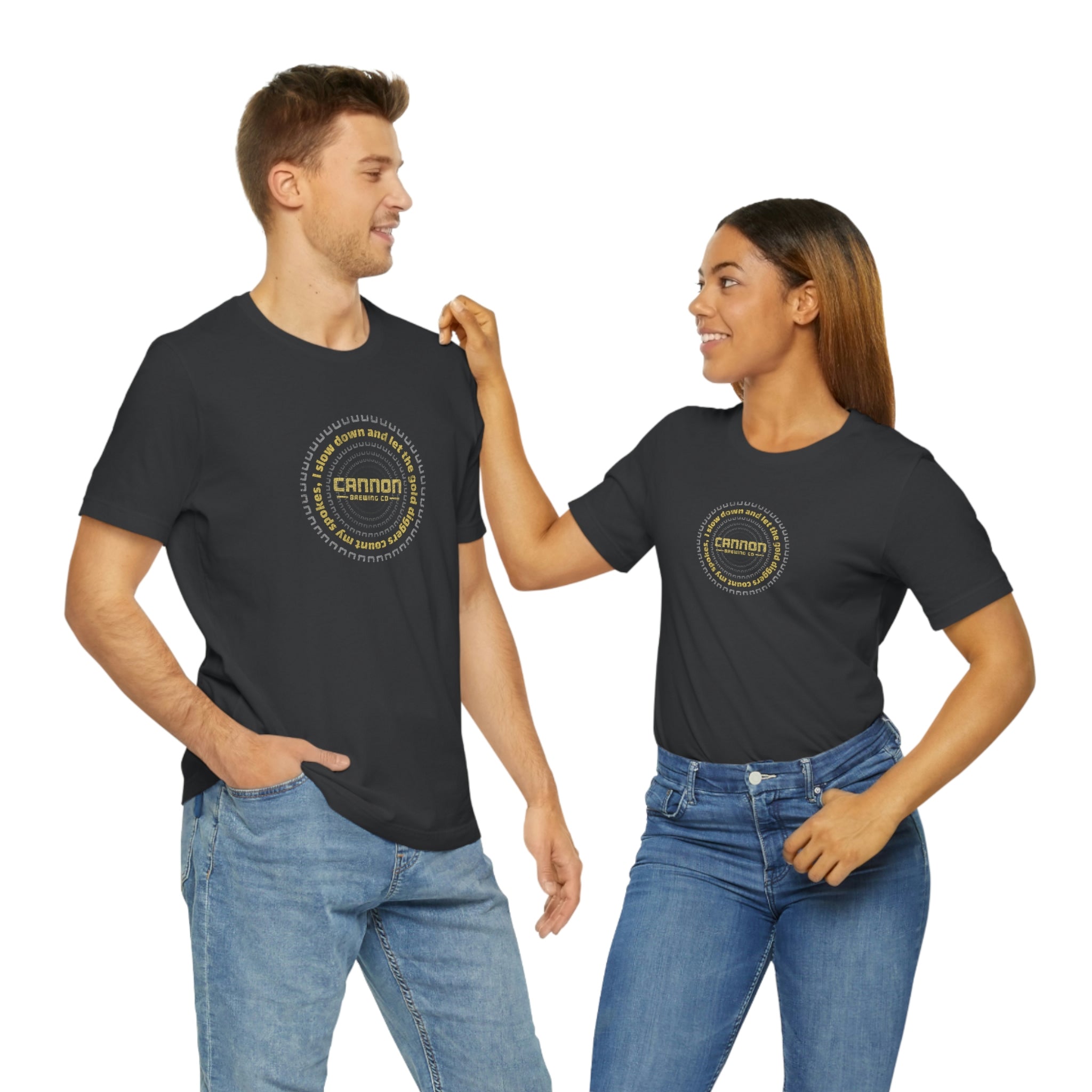 Gold Diggers Count My Spokes Cannon Brewing 100% cotton Bella