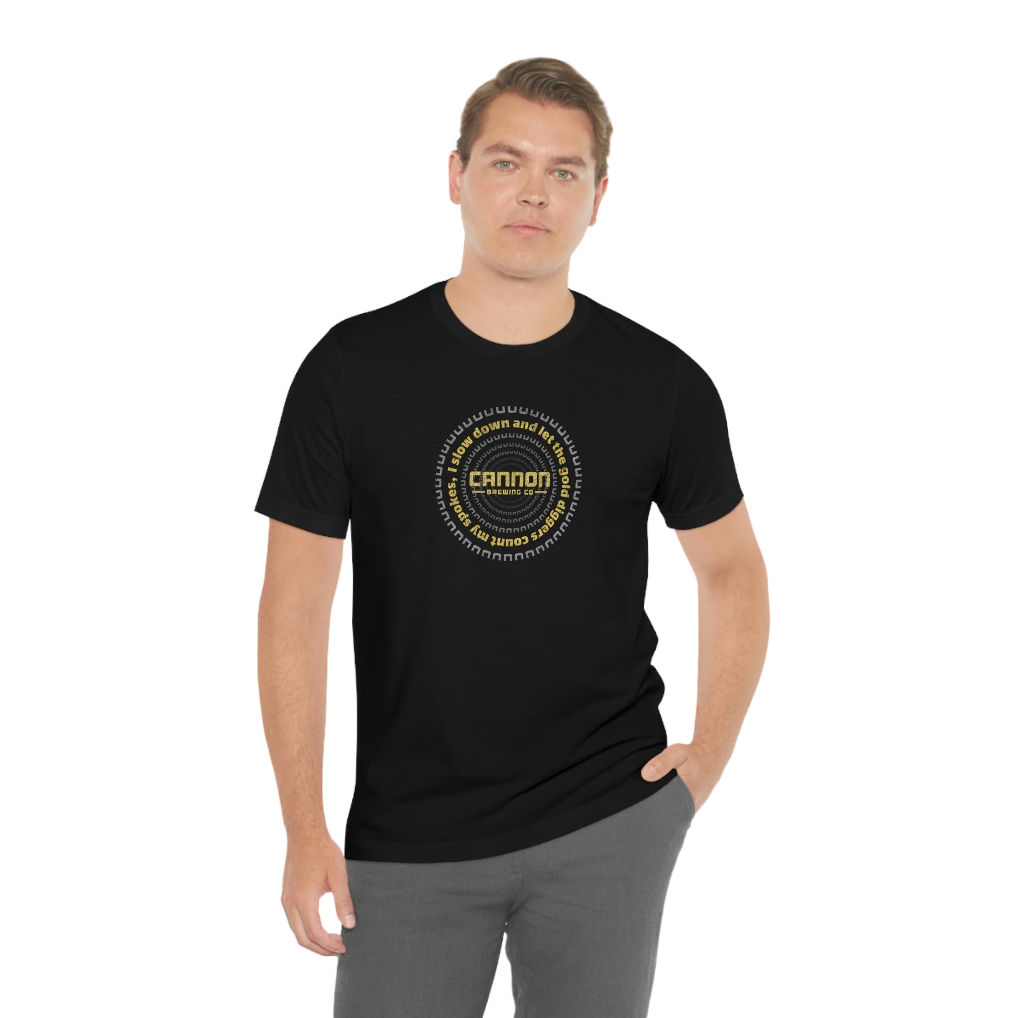 Gold Diggers Count My Spokes Cannon Brewing 100% cotton Bella