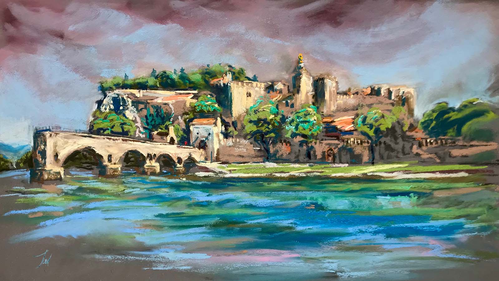 Avignon Plein Air Pastel Painting