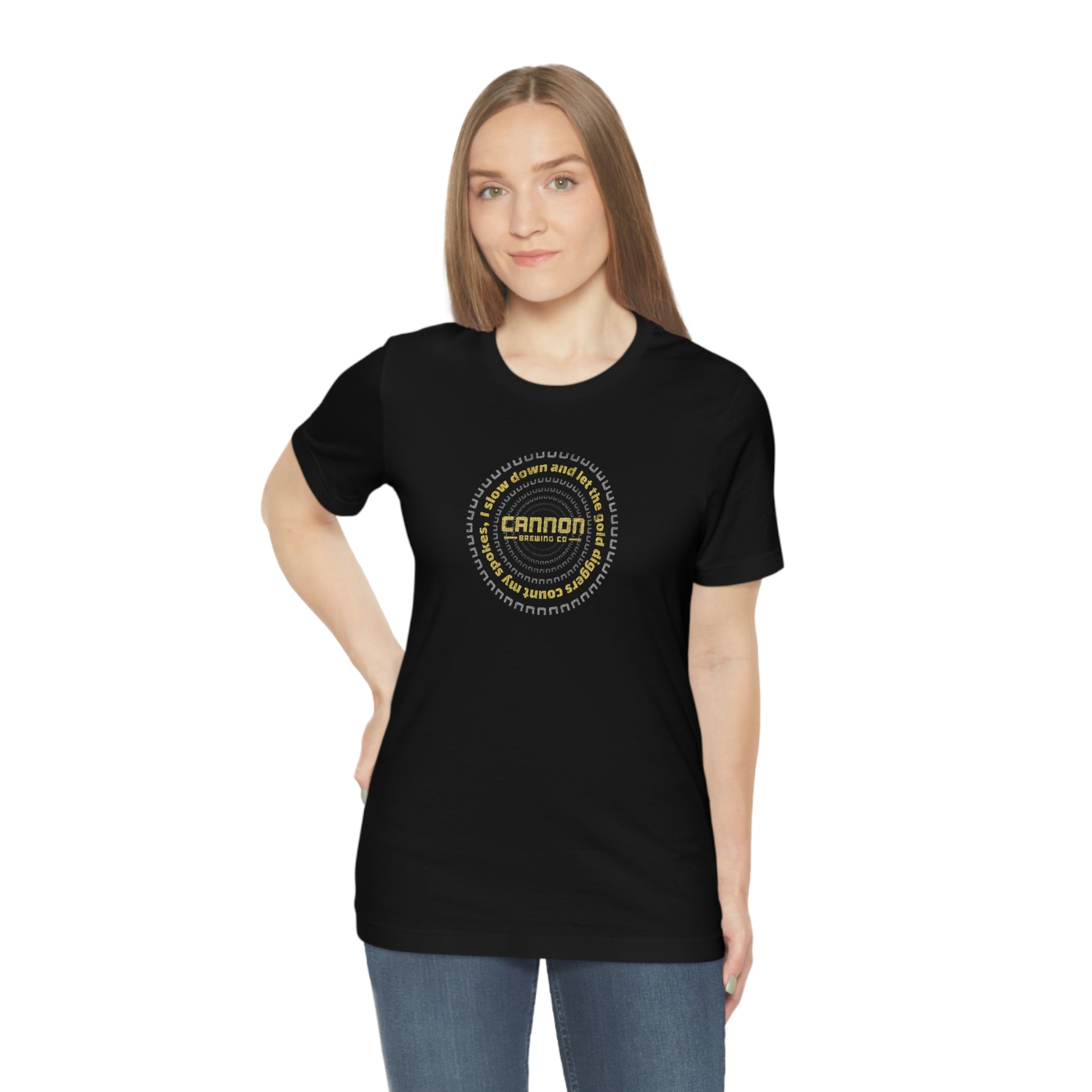 Gold Diggers Count My Spokes Cannon Brewing 100% cotton Bella