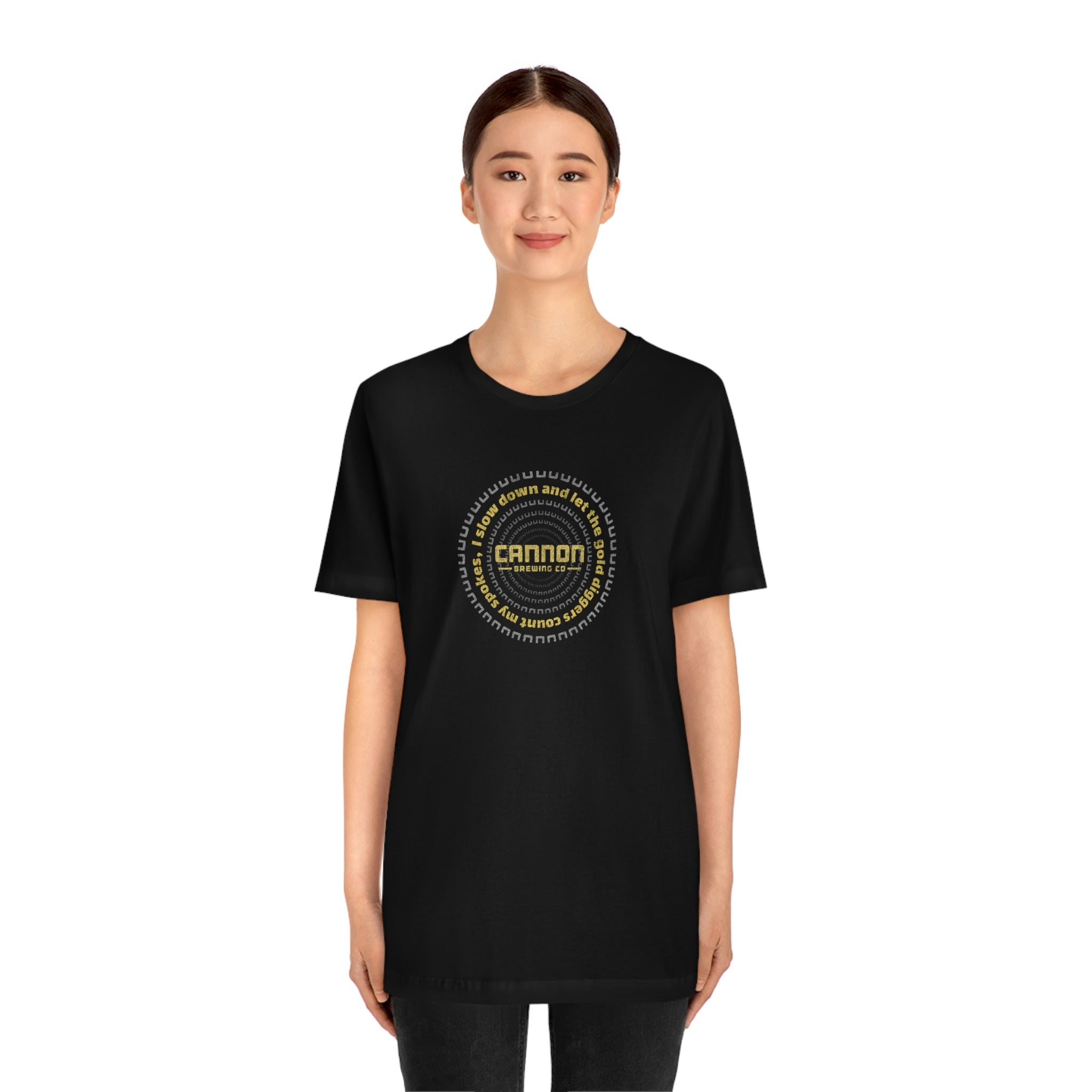 Gold Diggers Count My Spokes Cannon Brewing 100% cotton Bella