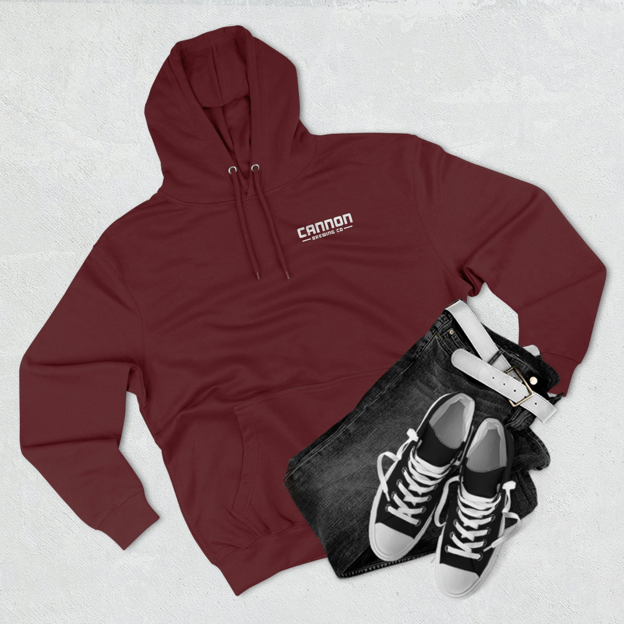 Cannon - white on dark or gray on white - 80% cotton medium-heavy pullover hoodie
