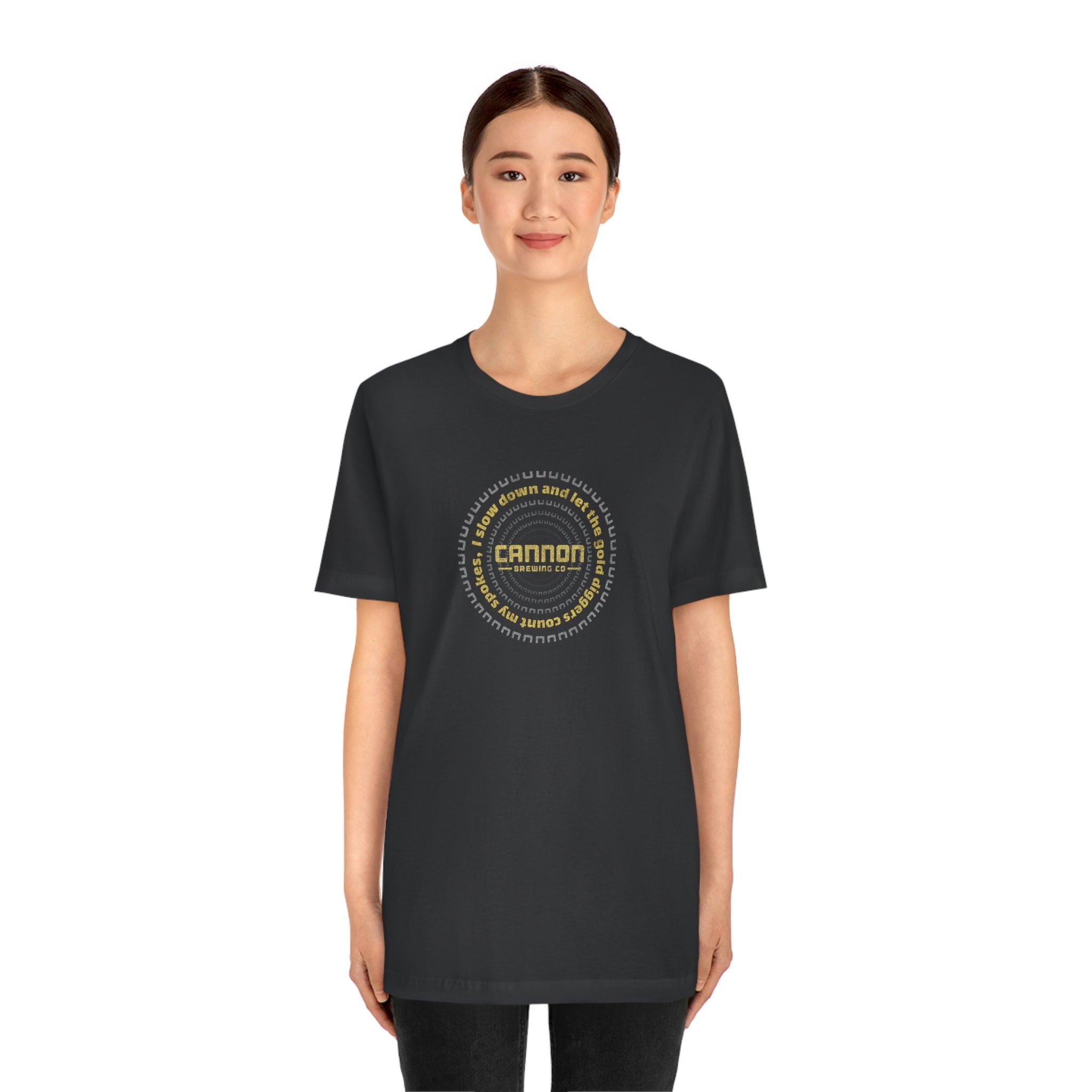 Gold Diggers Count My Spokes Cannon Brewing 100% cotton Bella